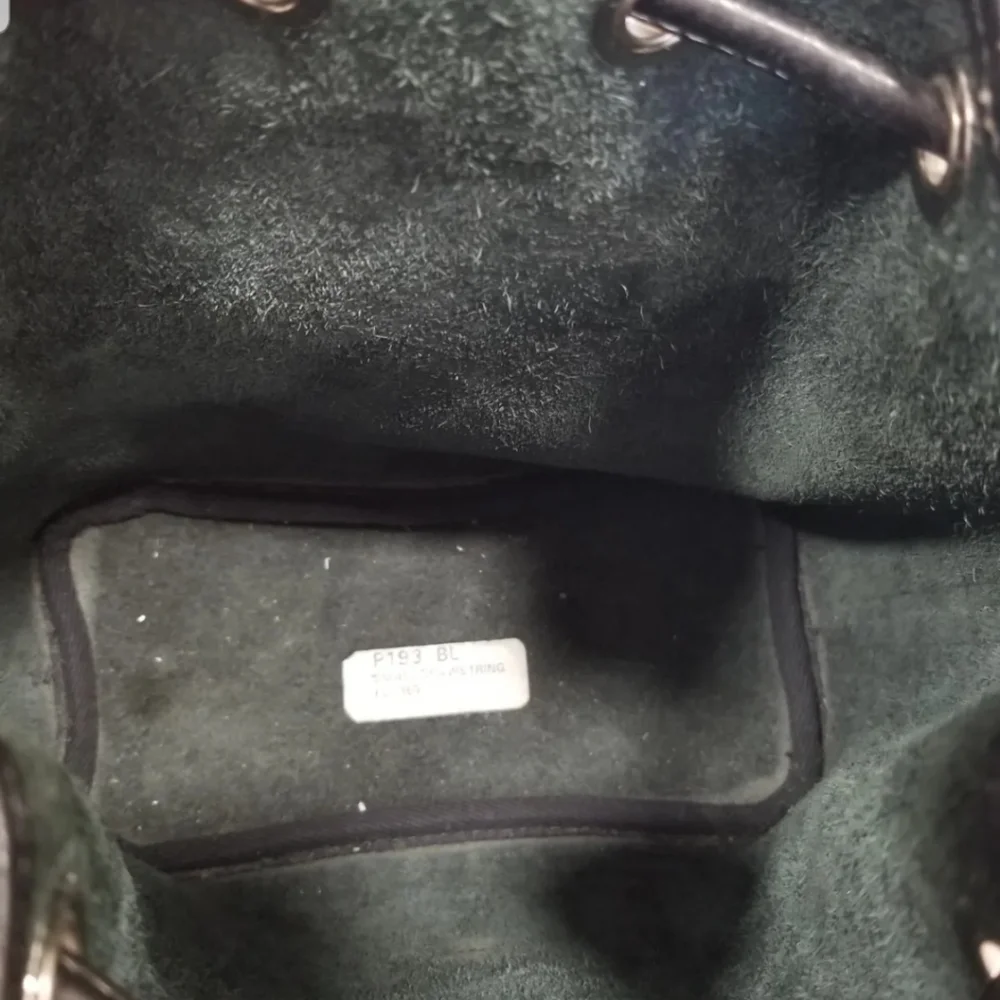 Sold! Vintage Dooney & Bourke Serena Black Pebbled Leather Drawstring Bucket Bag - Picture 5 of 9